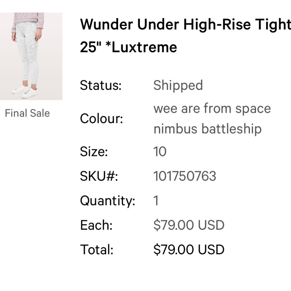 Lululemon athletics Wunder Under Luxtreme